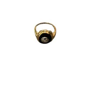 Classic Diamond and Black Onyx Vintage Gold Ring